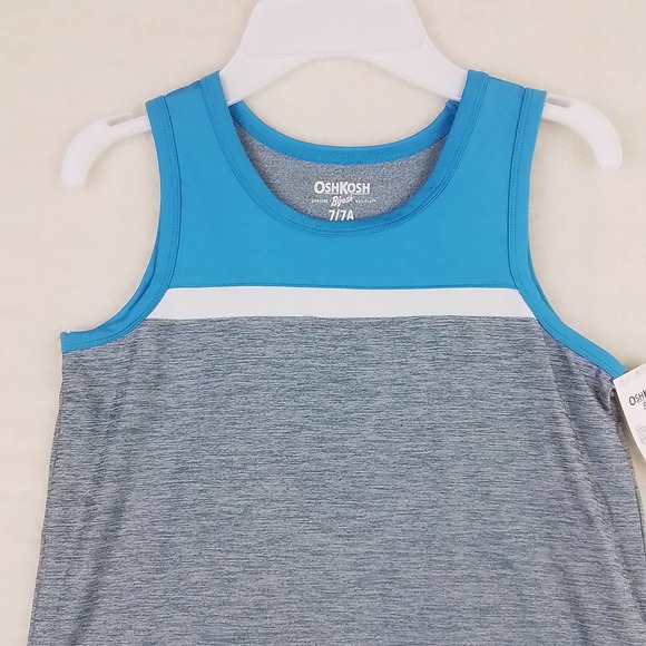 OshKosh Activewear Tank Boy's Size 4T w/ Blue Gray Color Block Design - Picture 2 of 9